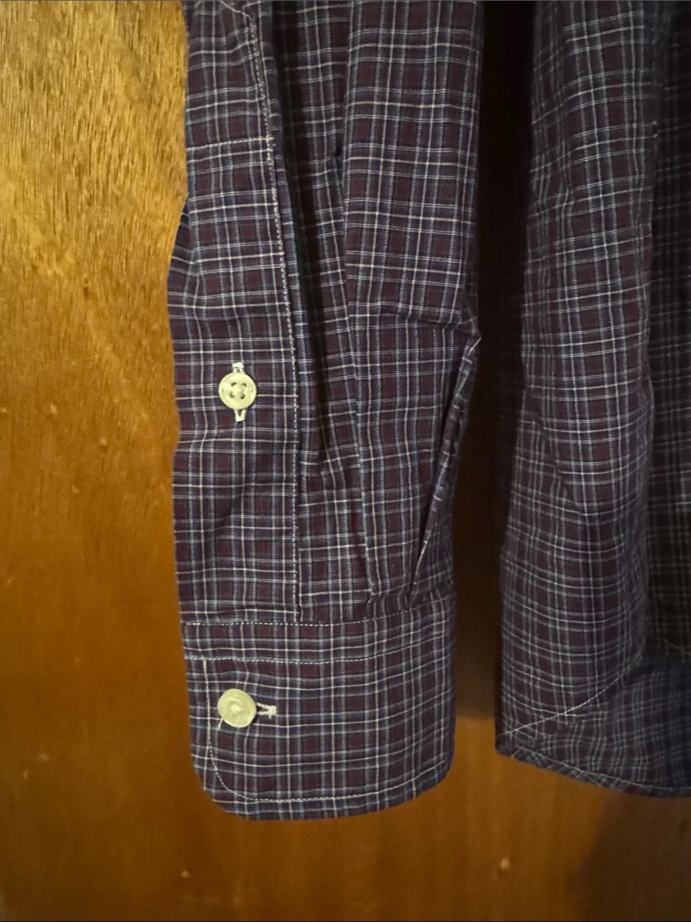 Polo by Ralph Lauren Men's Navy & maroon Plaid Button-Down Shirt (OLCC)